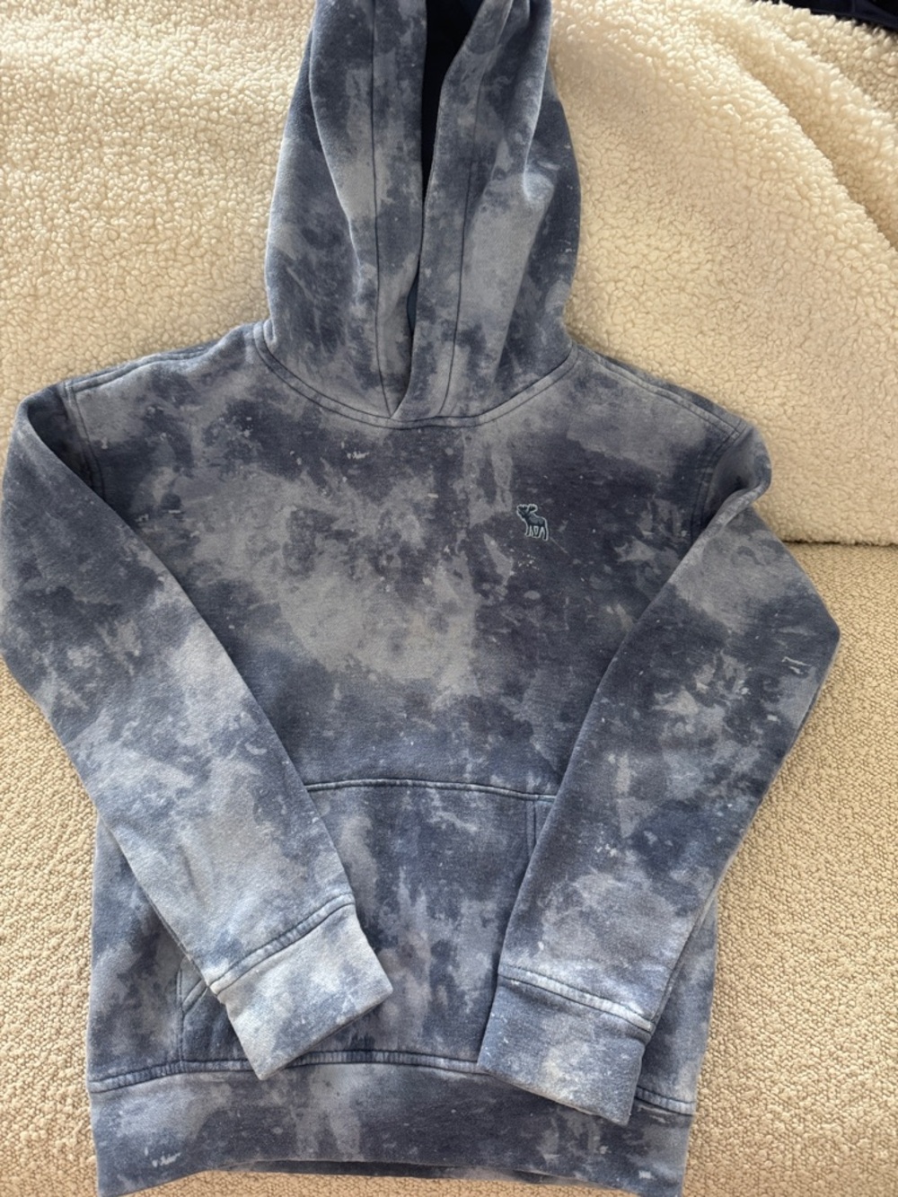 abercrombie kids Blue Gray Tie-Dye Hoodie Sweatshirt